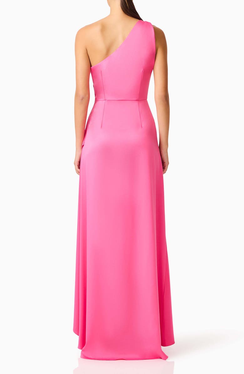 Elliatt Biarritz One-Shoulder Satin Gown, Alternate, color, Magenta Pink
