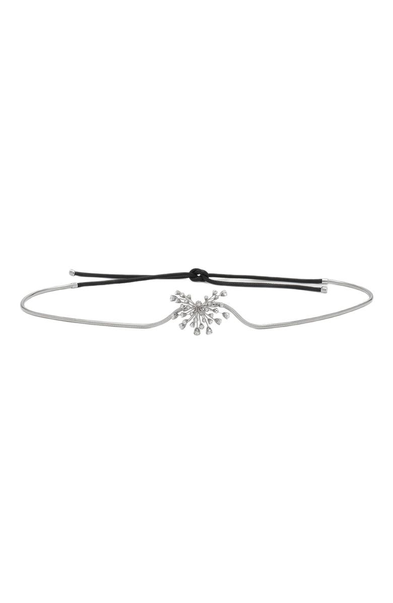 Lanvin Traviata By Lanvin Brass And Leather Belt, Main, color, Silver-Crystal