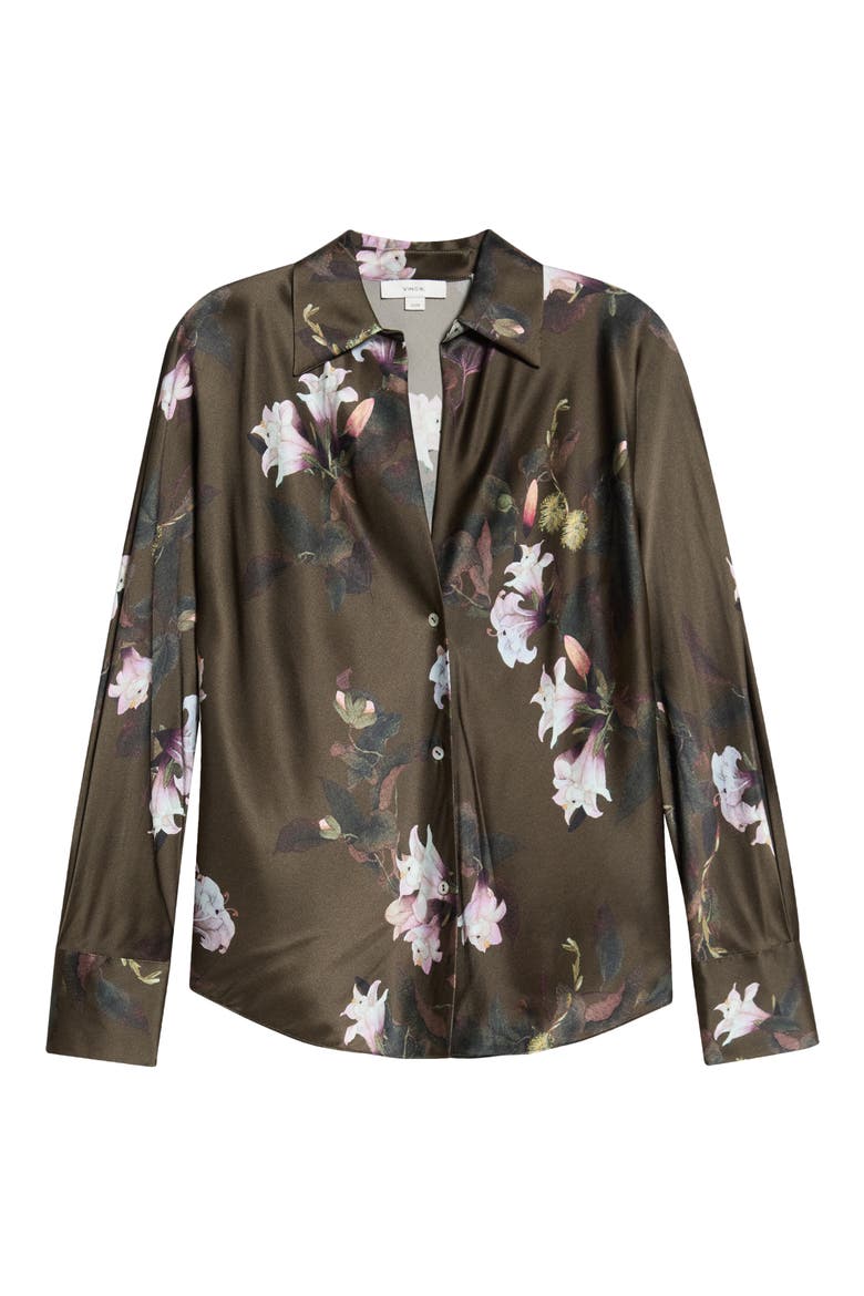 Lily Vine Silk Shirt, Main, color, CYPRESS LILY