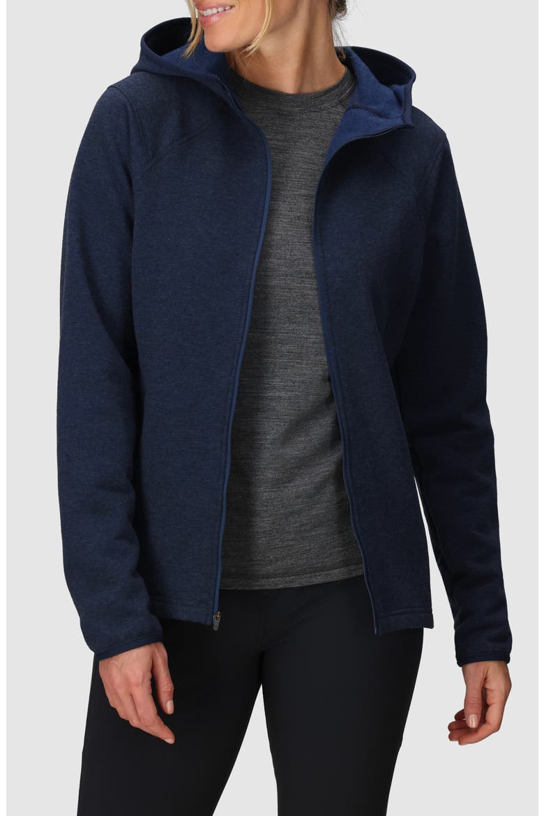 Crescent Fleece Zip Hoodie, Alternate, color, DARK NAVY