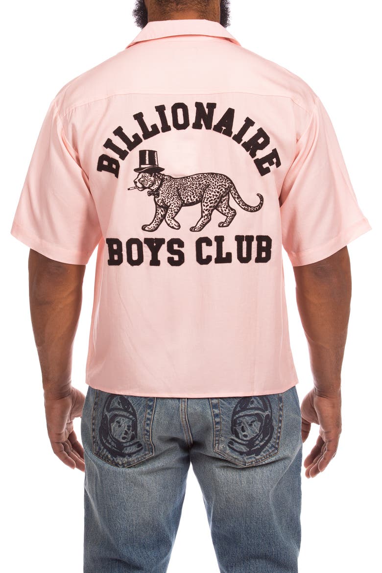BB Tip Top Logo Appliqué Camp Shirt, Alternate, color, STRAWBERRY CREAM