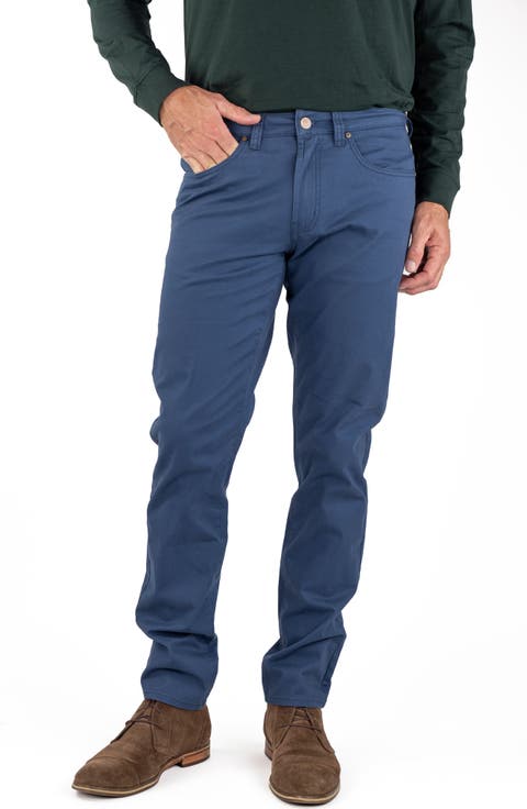 Straight Leg Stretch Cotton Twill Pants