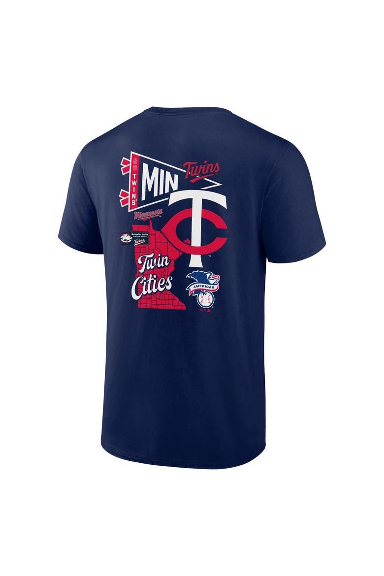 Men's Fanatics Branded Navy Minnesota Twins Split Zone T-Shirt, Alternate, color, Navy