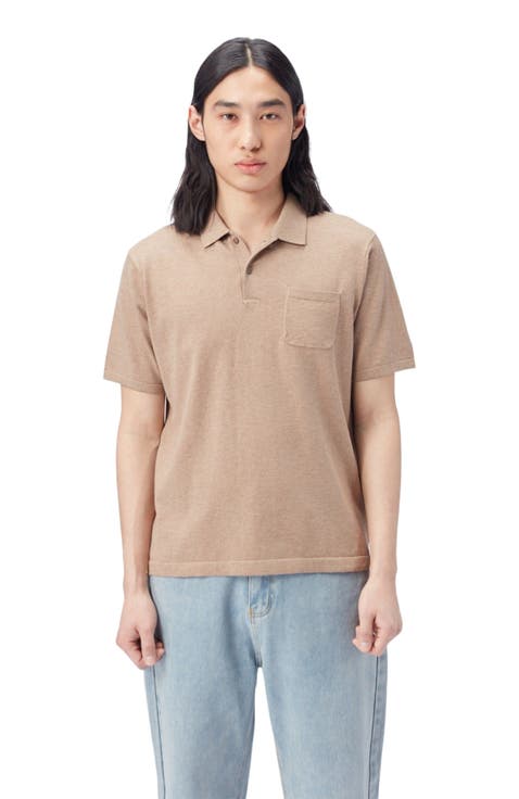 Men's Cotton Silk Cashmere Blend Polo Shirt
