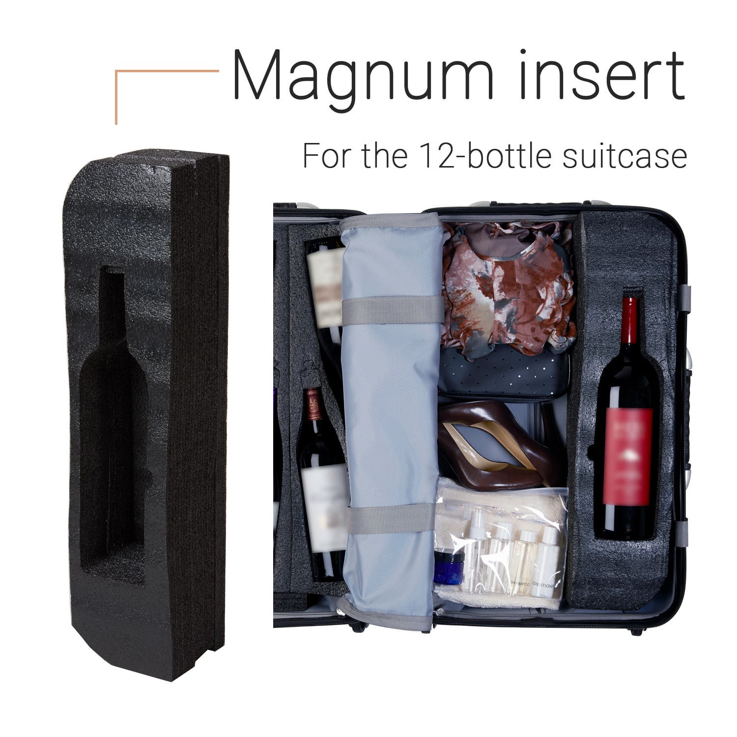 VinGardeValise Insert Grande Magnum, Alternate, color, Black