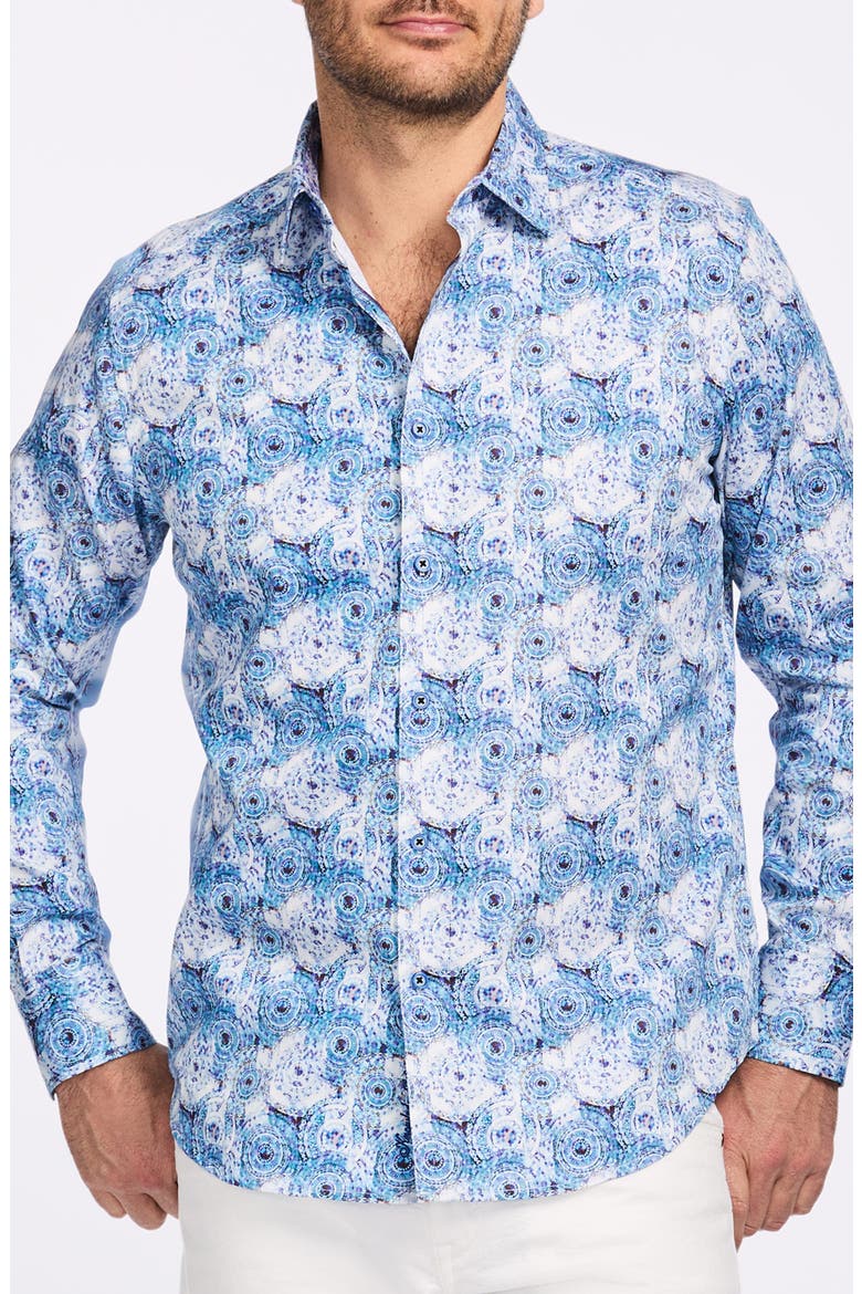 Ripon Cotton Button-Up Shirt, Main, color, BLUE