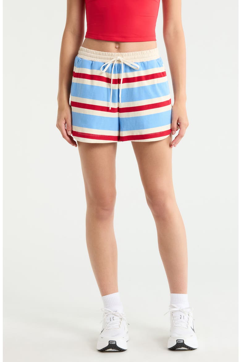 Striped Jersey Shorts, Main, color, BLUEREDWHITE