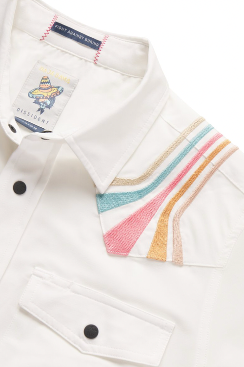 Baja Llama Retro Rays In White