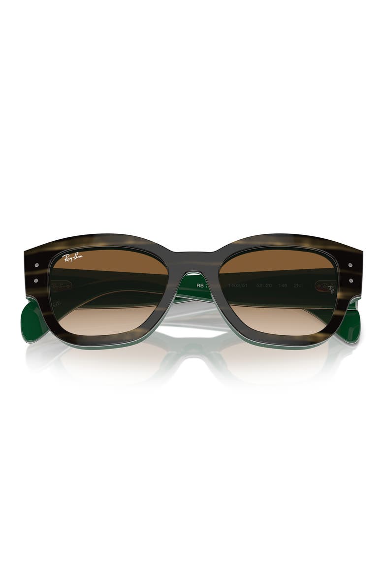 Jorge 52mm Gradient Square Sunglasses, Main, color, BROWN/ GREEN