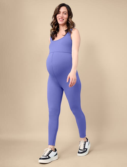 Motherhood Maternity Sleeveless Active Maternity Unitard In Blue