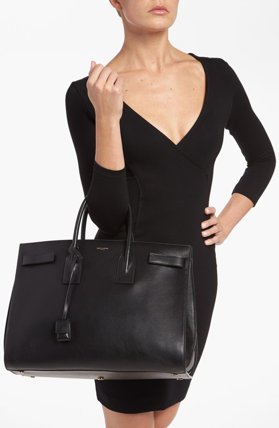 Saint Laurent 'Sac de Jour' Leather Tote, Alternate, color, 