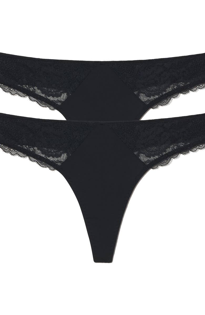 Skarlett Blue Minx Lace Thong 2-Pack, Main, color, Black