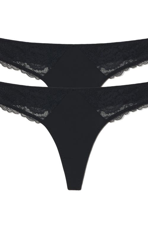 Skarlett Blue Minx Lace Thong 2-pack In Black