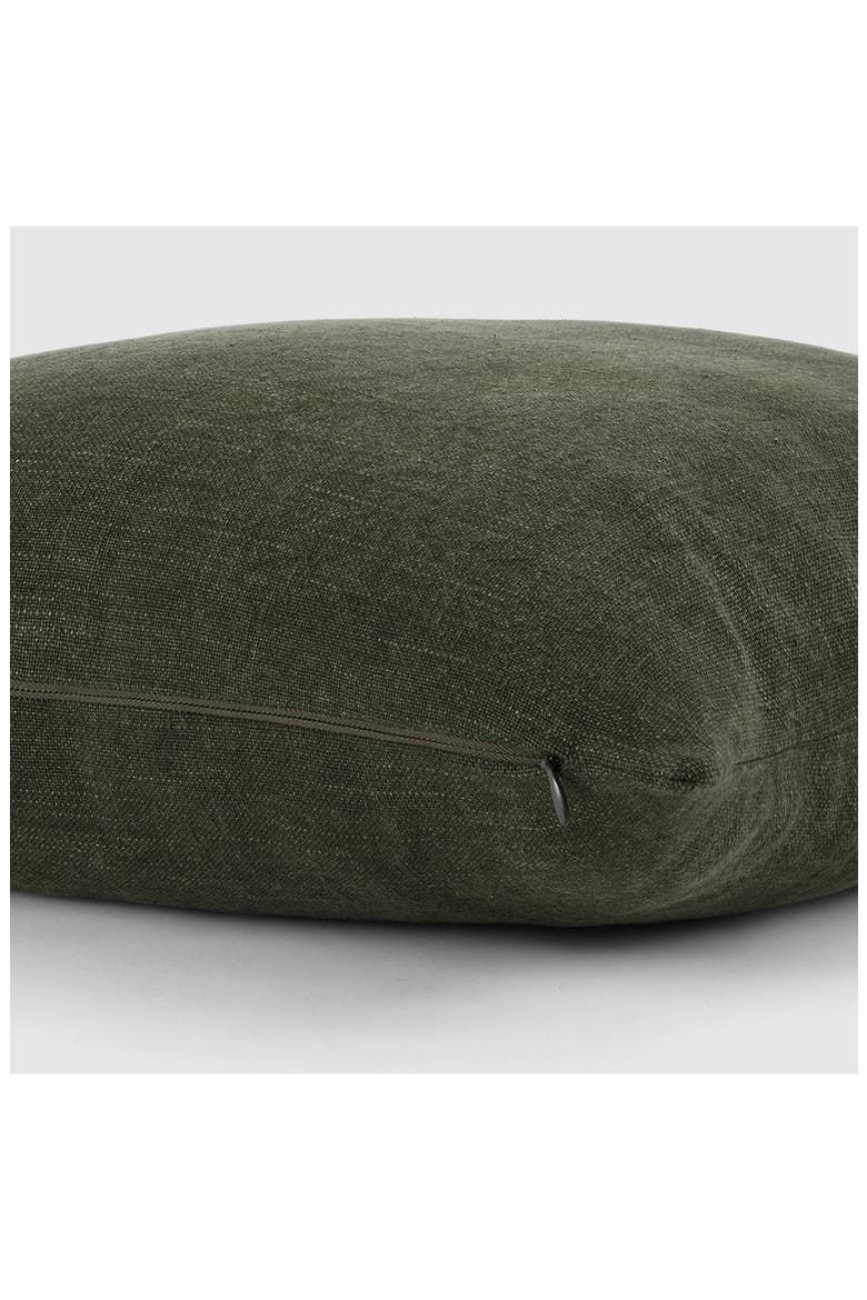 Stone Washed Cotton Throw Pillow, Alternate, color, OLIVE
