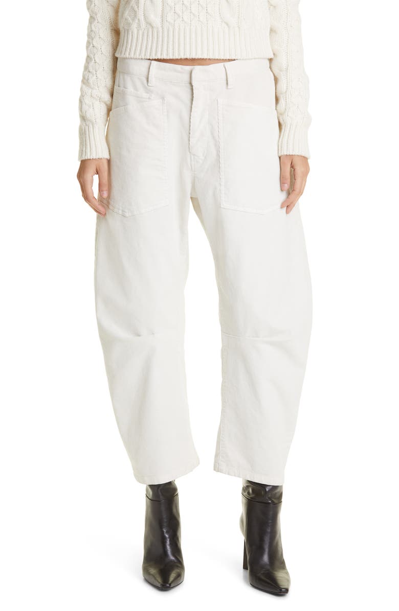 Nili Lotan Shon Corduroy Pants, Main, color, Winter White
