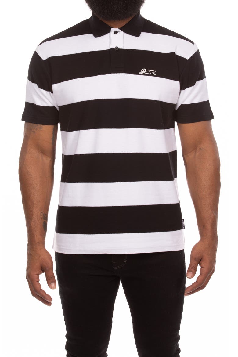 Big Dripper Stripe Polo, Main, color, BLACK