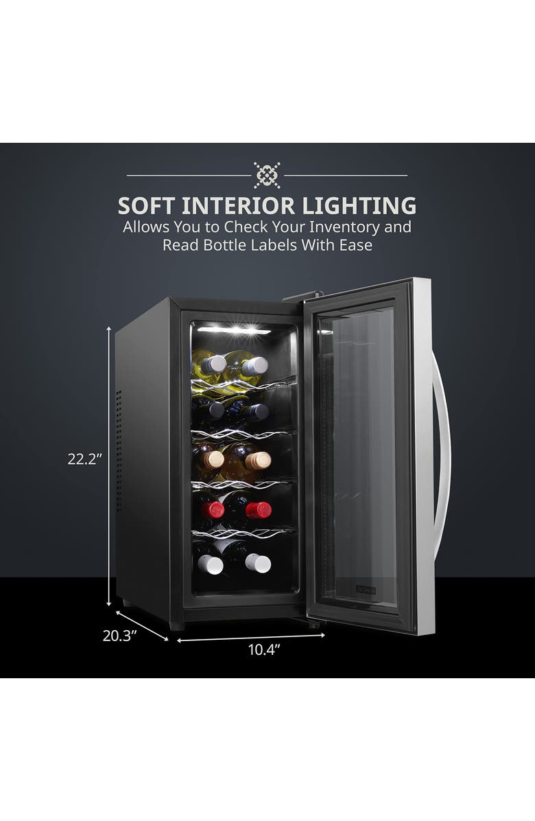 Schmecke 10 Bottle Thermoelectric Wine Cooler, Alternate, color, Stainless Steel