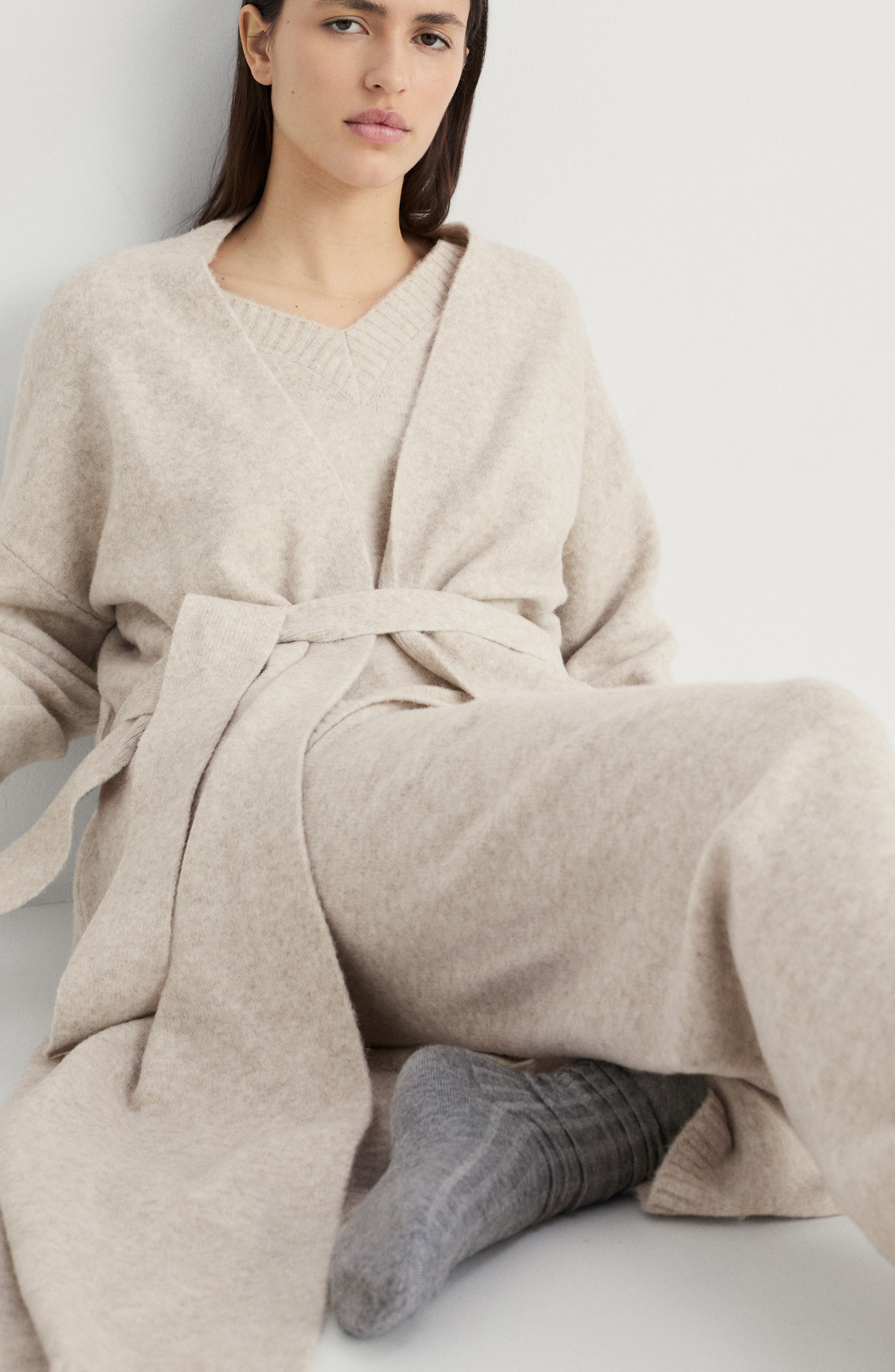 Longline Tie Belt Cardigan - image 2