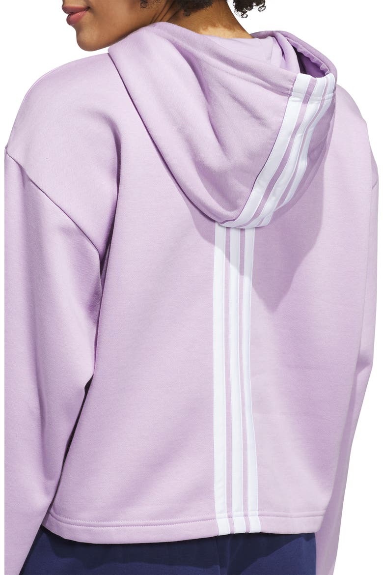 Crop Fleece Hoodie, Alternate, color, POWDER PLUM