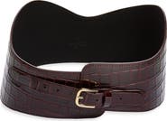 LIFFNER Croc Embossed Leather Corset Belt