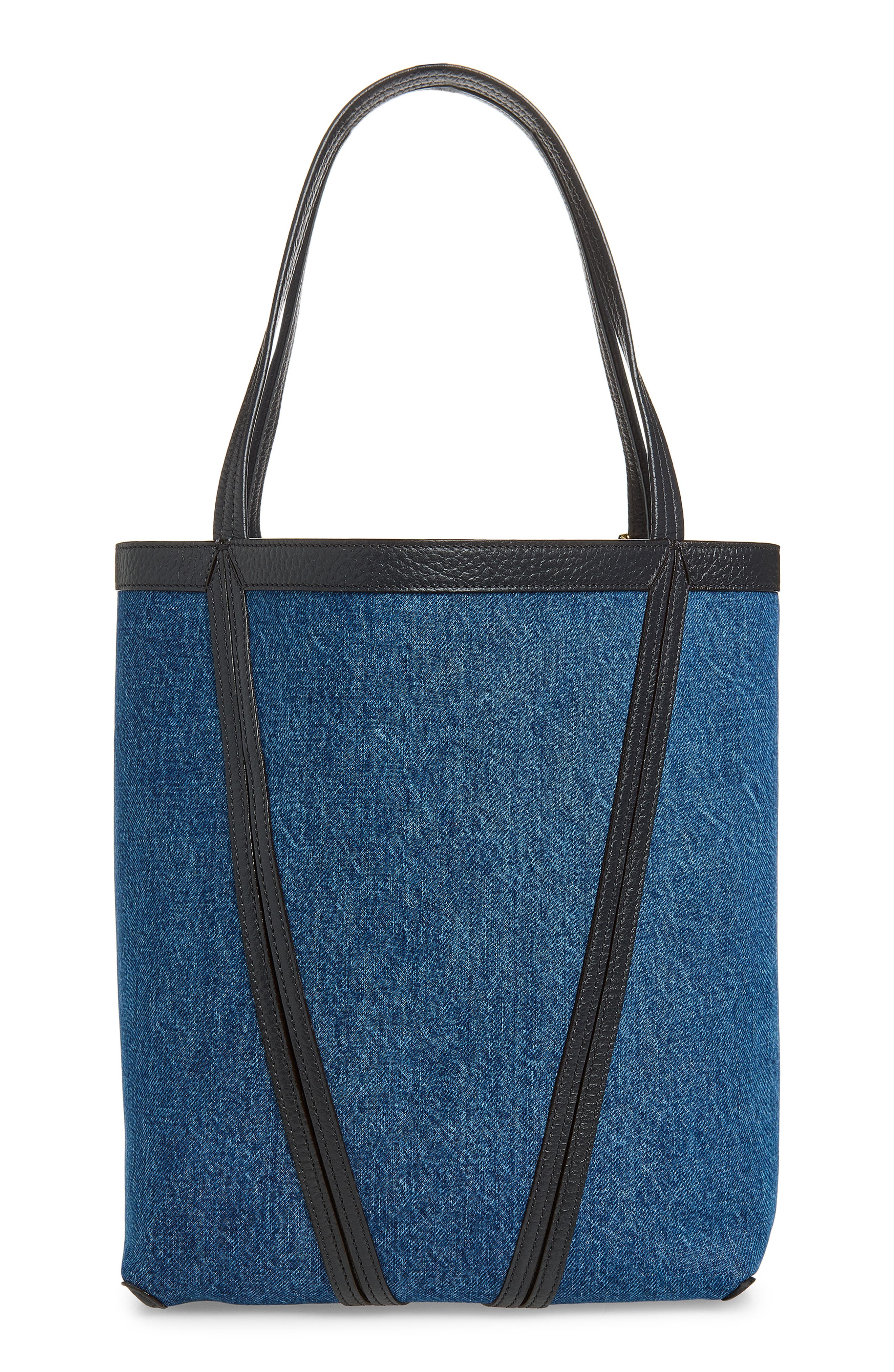 Chloé Denim Spin Tote, Alternate, color, Ashes Blue