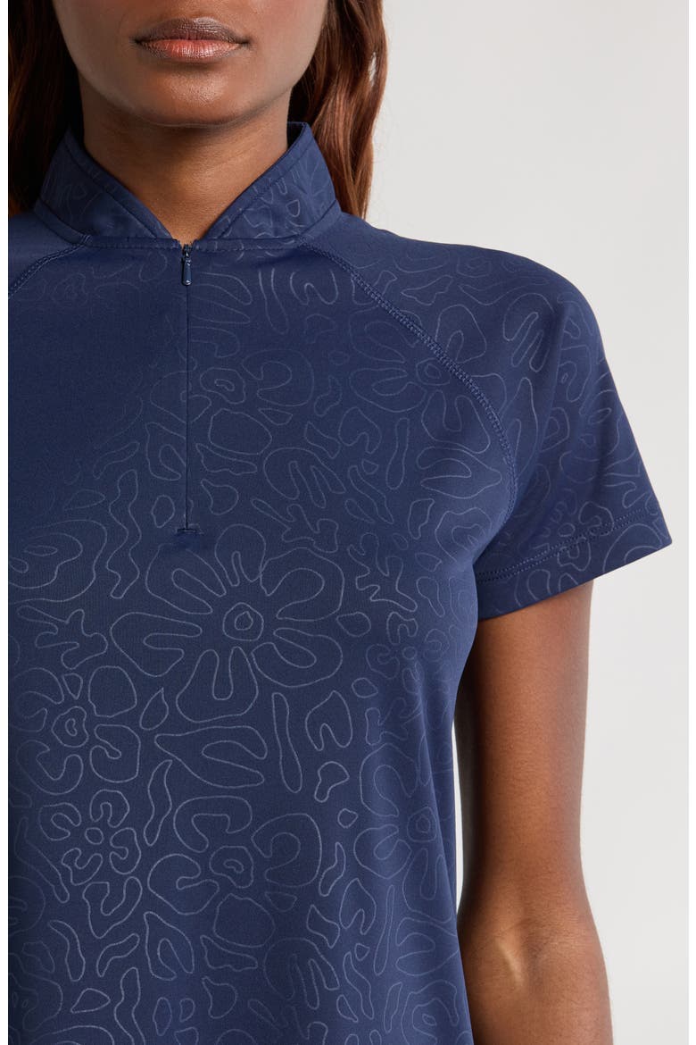 Laura Abstract Print Half Zip Polo, Alternate, color, MIDNIGHT-NAVY