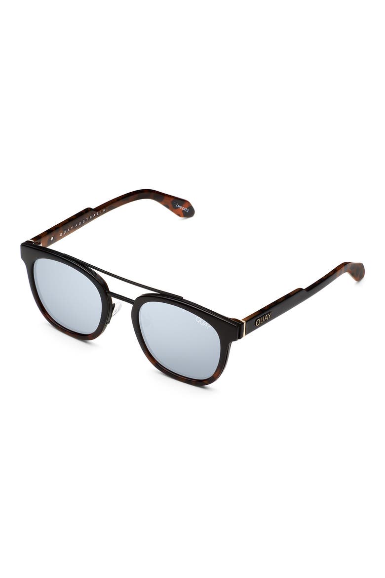 Coolin 49mm Polarized Round Sunglasses, Alternate, color, BLACK FADE TO TORTOISE/ SMOKE