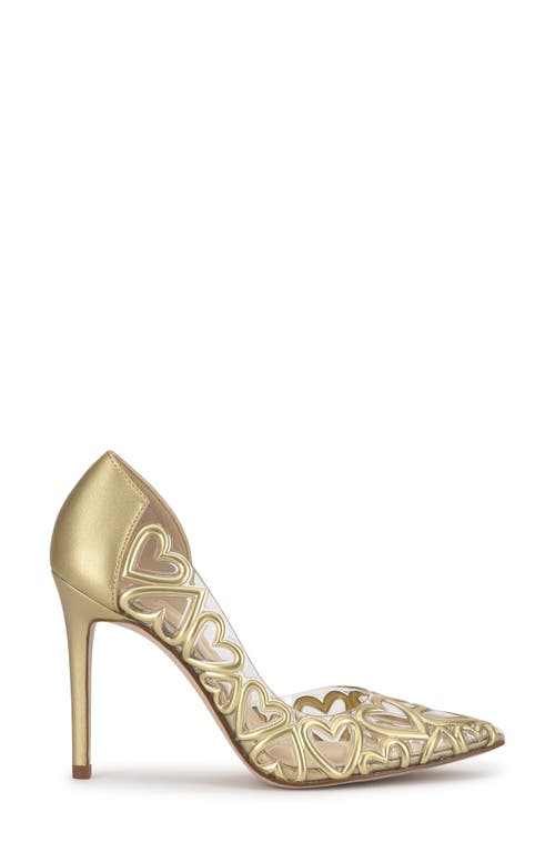 Jessica Simpson Palvin Half D'orsay Pointed Toe Pump In Gold