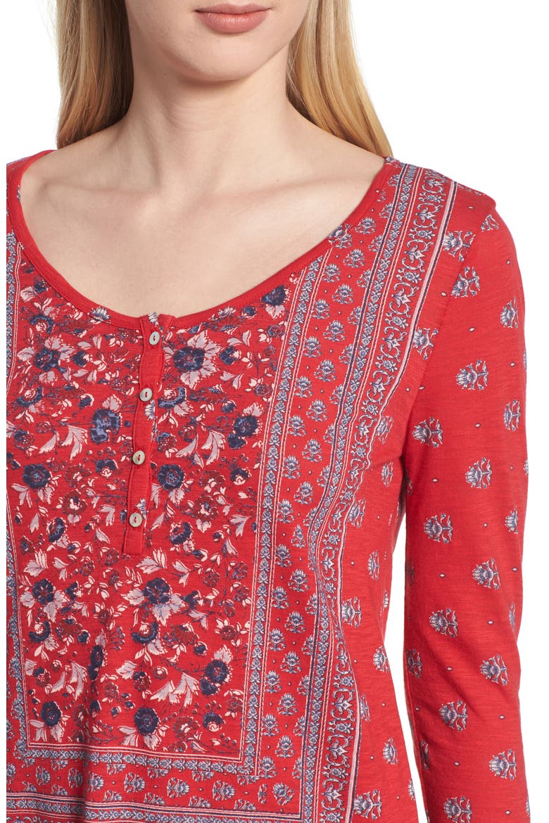Bandana Peasant Top, Alternate, color, RED MULTI