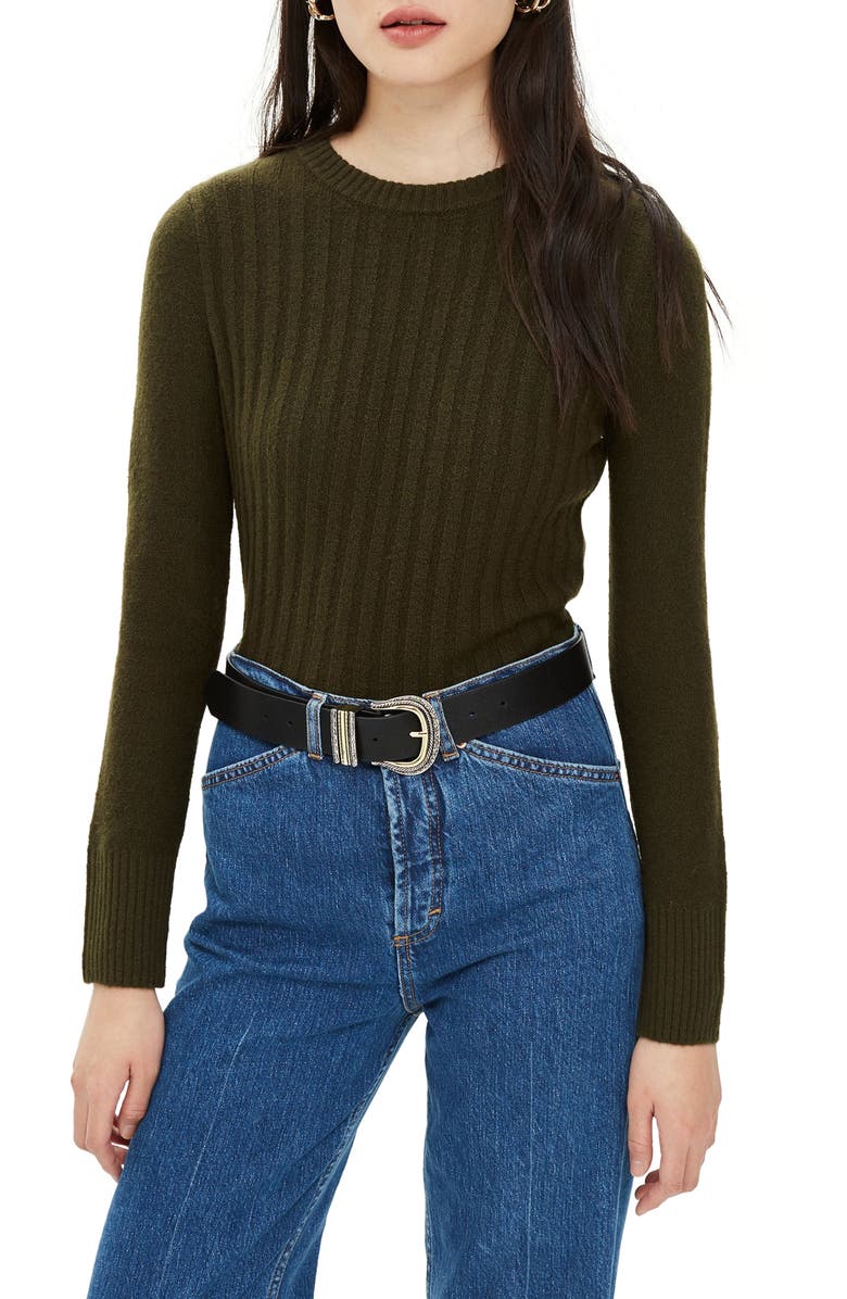 Topshop Rib Sweater, Main, color, 