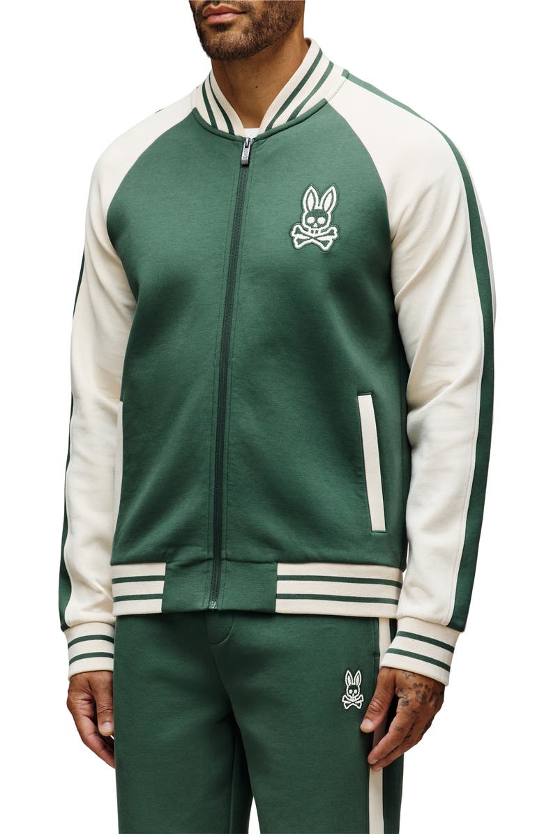 Psycho Bunny Stiles Knit Bomber Jacket, Alternate, color, Garden Topiary