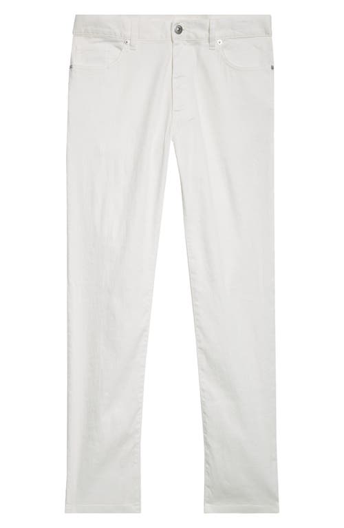 Zegna Roccia Slim-fit Straight-leg Garment-dyed Linen-blend Trousers In White Sld