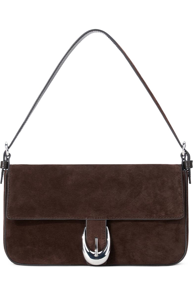 STAUD Harlow Leather Shoulder Bag, Main, color, Espresso