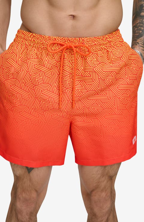 Ombré Crosswalk Swim Trunks
