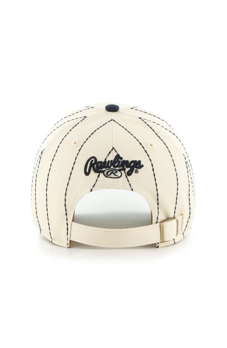 '47 Men's '47 x Rawlings Natural/Navy Boston Red Sox Pinstripe Clean Up Adjustable Hat, Alternate, color, Natural