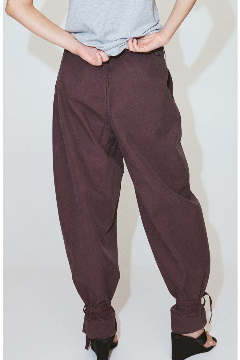 Tie Cuff Cotton Blend Drawstring Pants, Alternate, color, PURPLE