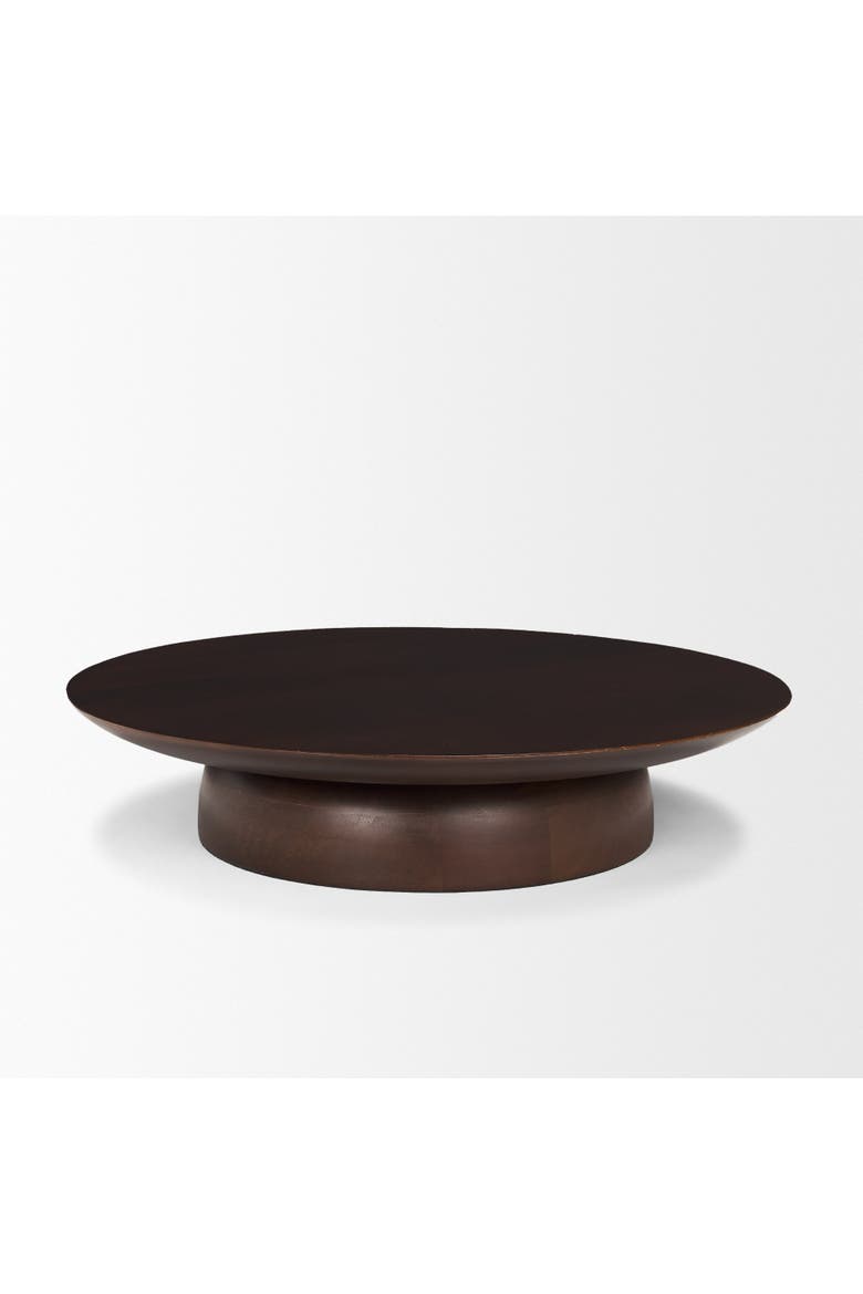 Sadira Solid Wood Round Riser, Alternate, color, Brown