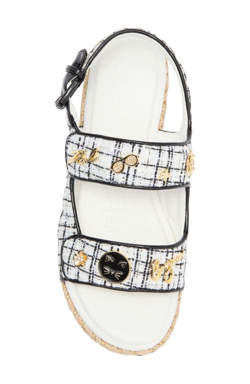 Karl Lagerfeld Paris Charlay Slingback Sandal In White/black
