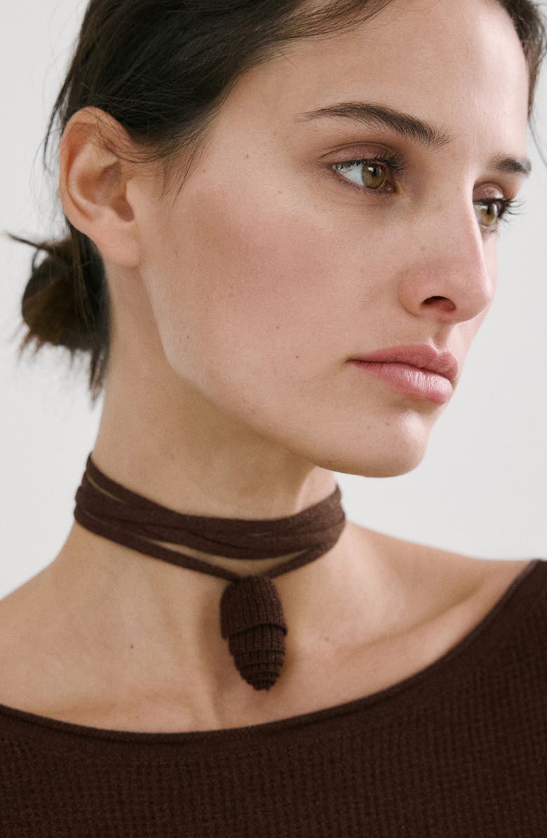 MANGO Asymmetric Rib Sweater, Alternate, color, Chocolate