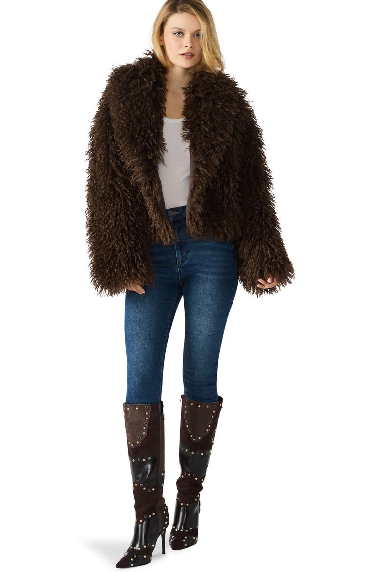 Inaya Faux Fur Jacket, Alternate, color, DARK ESPRESSO