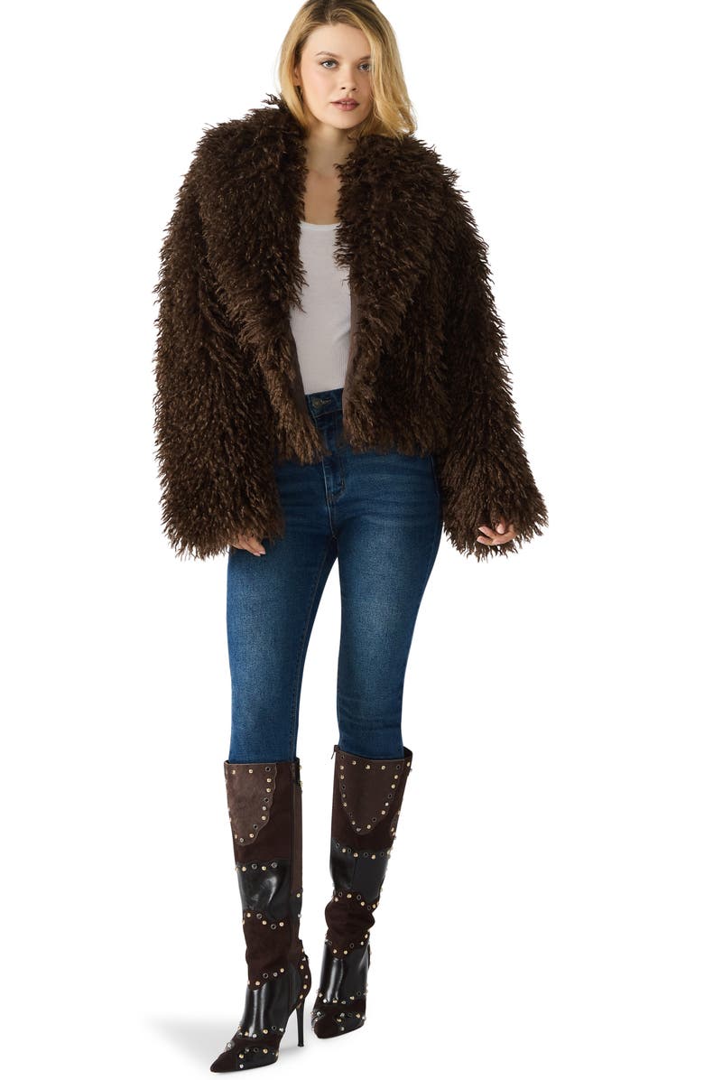 Steve Madden Inaya Faux Fur Jacket, Alternate, color, Dark Espresso