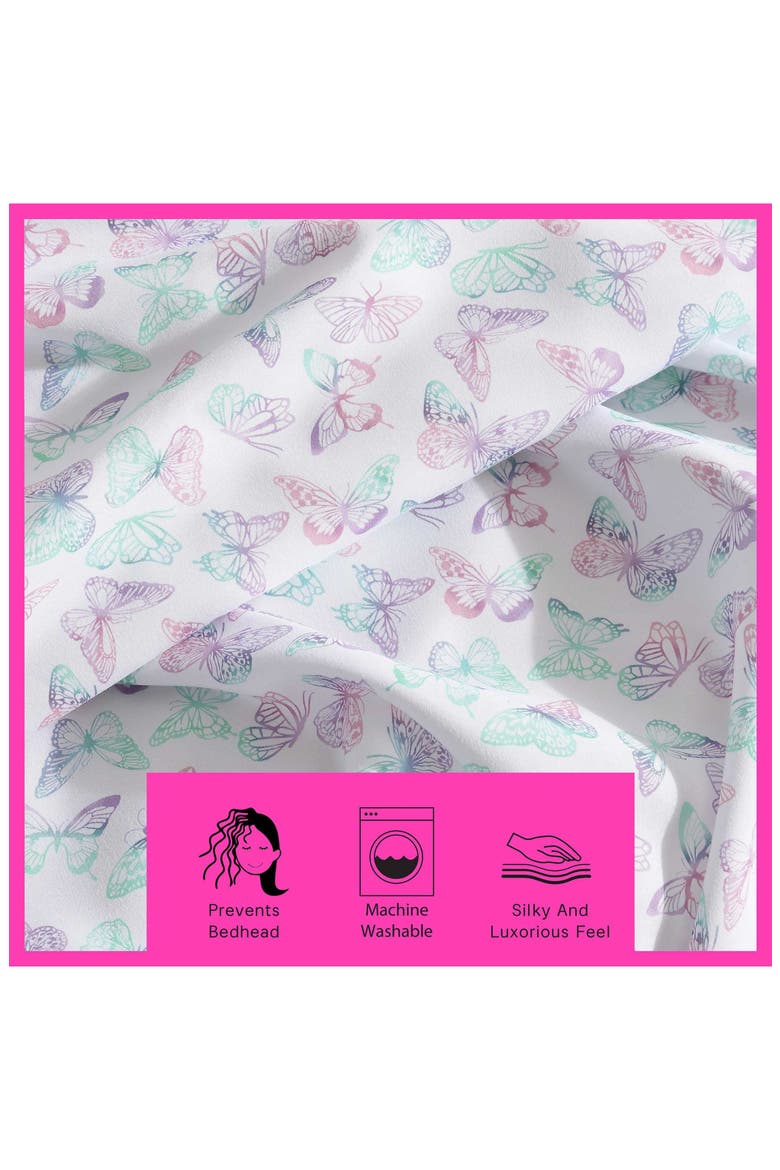 Butterfly Rainbow Sheet Set, Alternate, color, PASTEL PURPLE