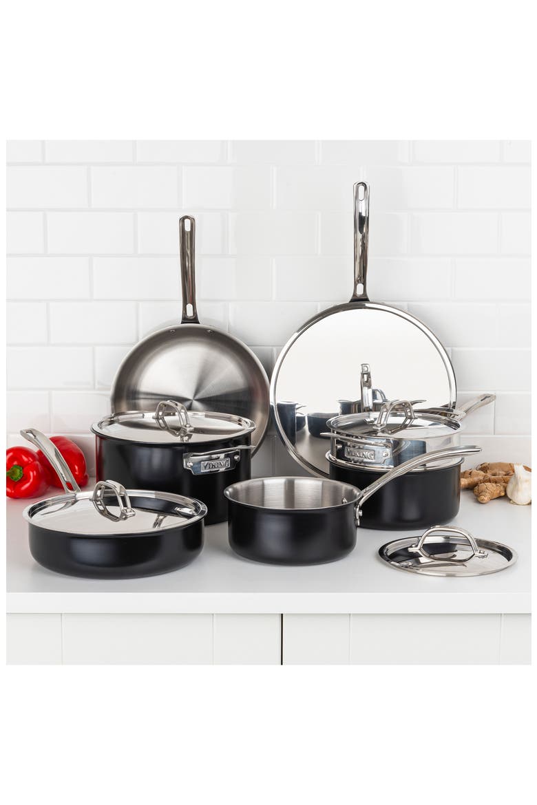 Cast Black 12-Piece Cookware Set, Alternate, color, BLACK