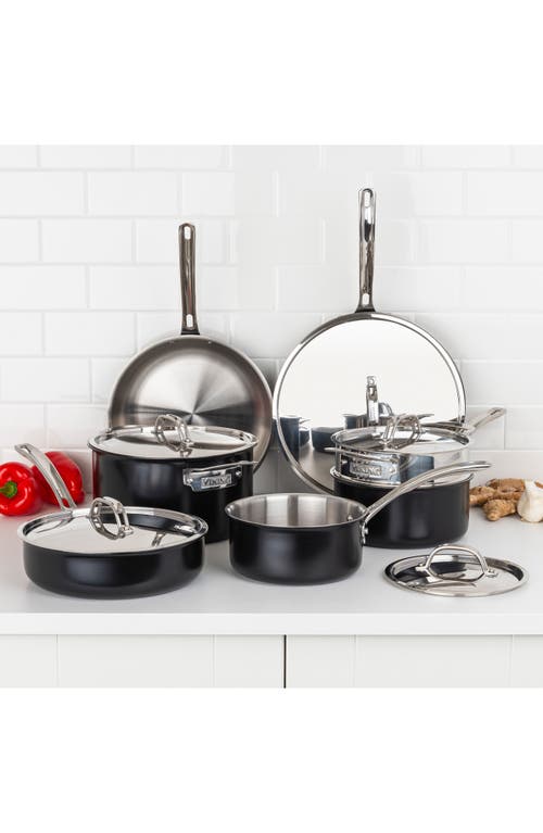 Viking Cast Black 12-piece Cookware Set In Black