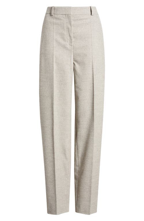 Hugo Boss Boss Tabitha Wool Blend Straight Leg Pants In Beige Melange Flannel