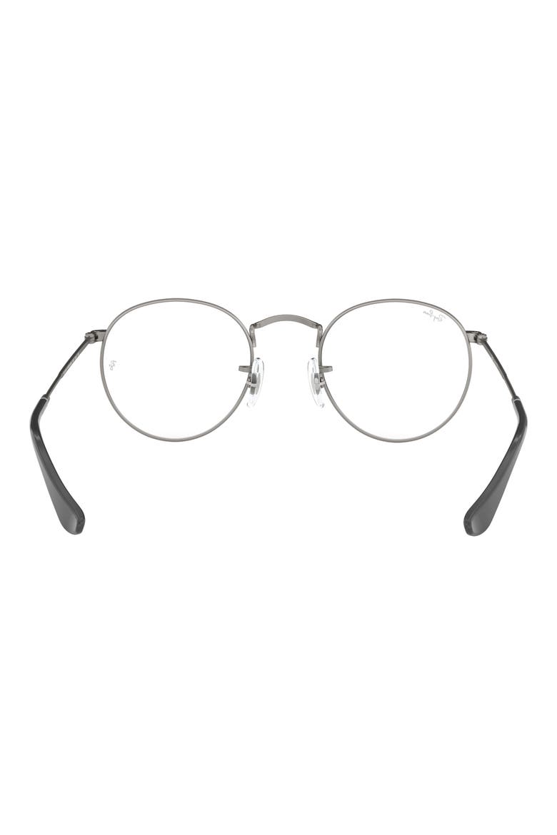 Ray-Bay 47mm Round Optical Glasses, Alternate, color, MATTE GUNMETAL