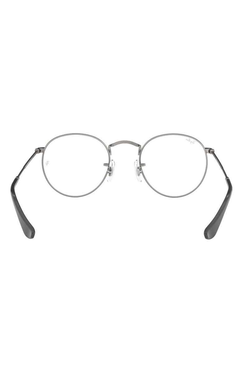 Ray-Ban Ray-Bay 47mm Round Optical Glasses, Alternate, color, Matte Gunmetal