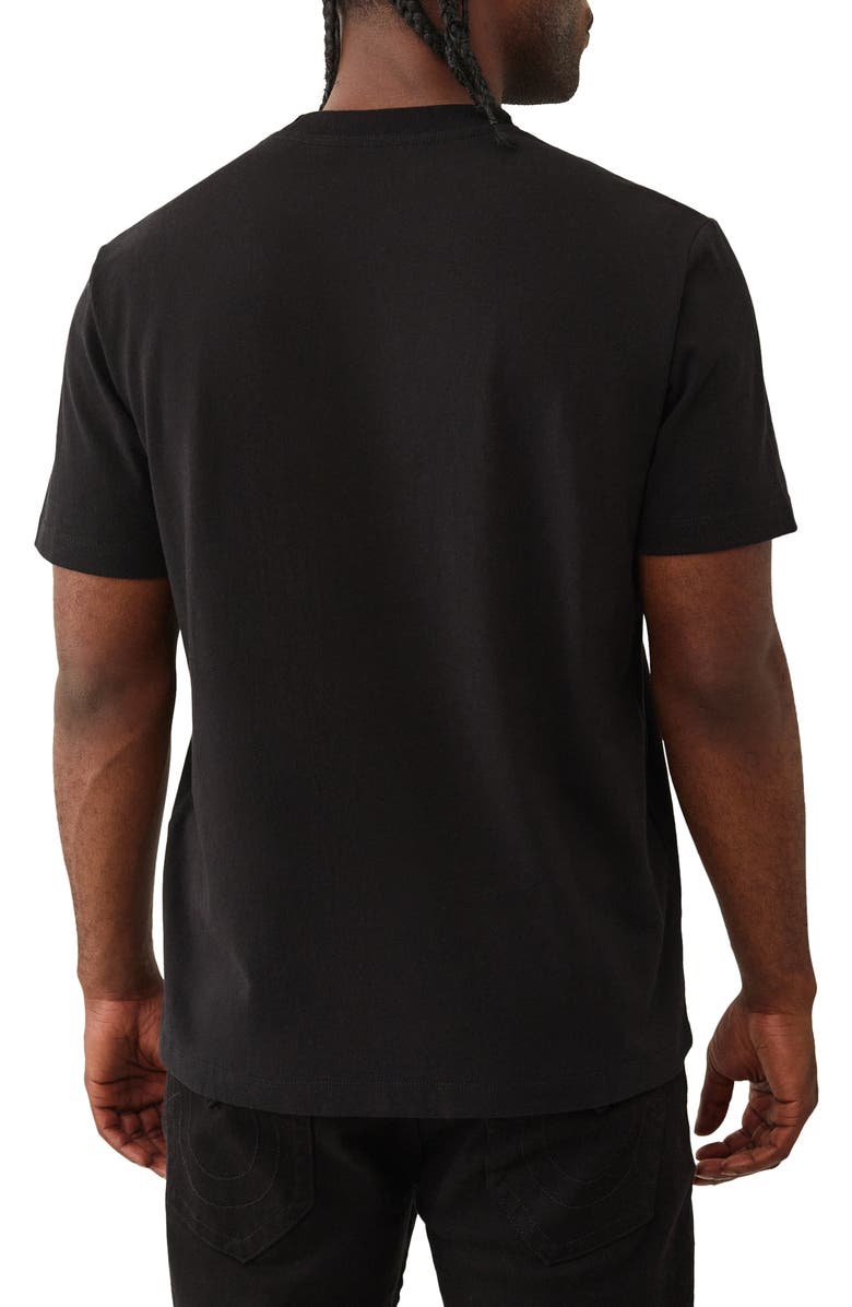 True Religion Terry Appliqué Graphic T-Shirt, Alternate, color, Jet Black
