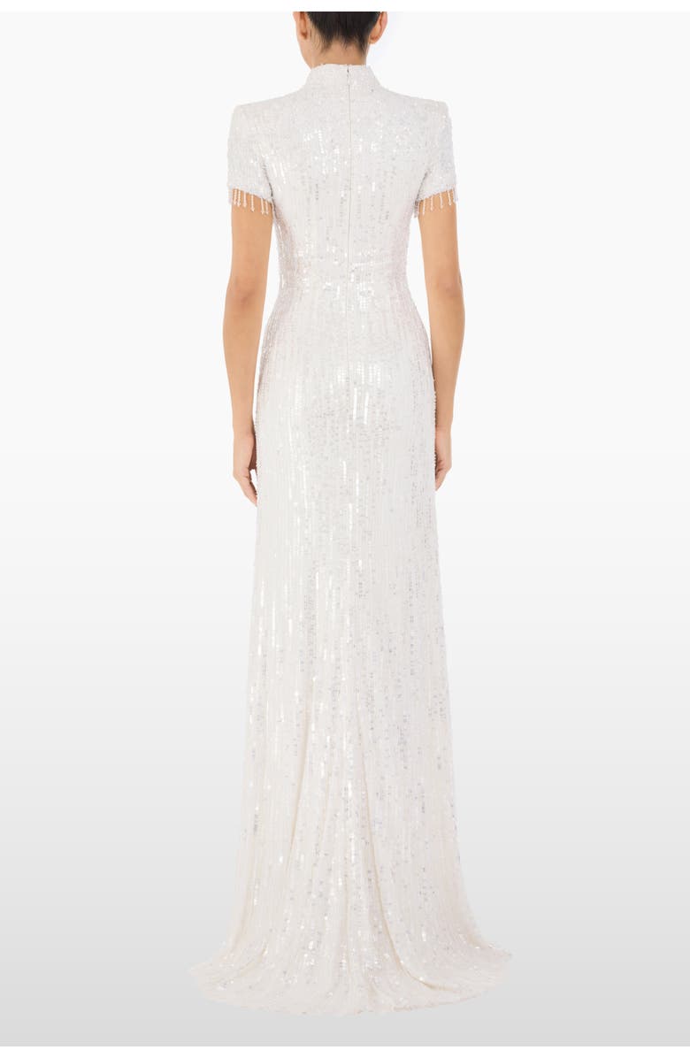Jenny Packham Madeleine Sequin Beaded Dress, Alternate, color, Ivory