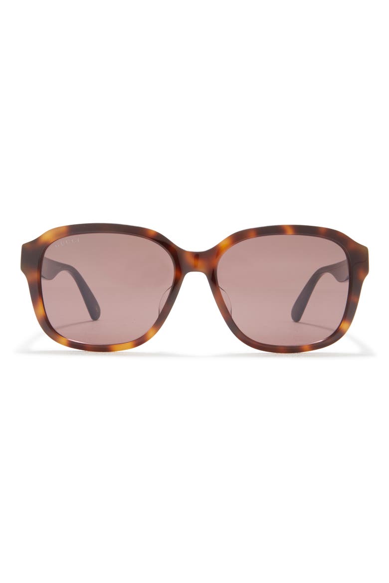 57mm Square Sunglasses, Main, color, HAVANA BLUE BROWN